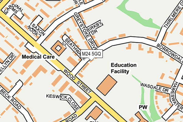 M24 5GQ map - OS OpenMap – Local (Ordnance Survey)