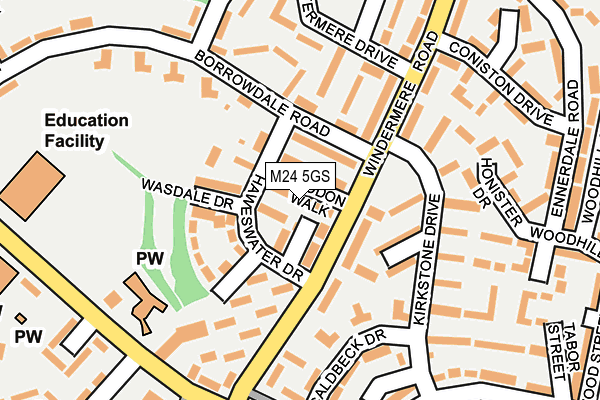 M24 5GS map - OS OpenMap – Local (Ordnance Survey)