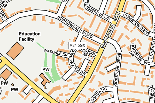 M24 5GX map - OS OpenMap – Local (Ordnance Survey)