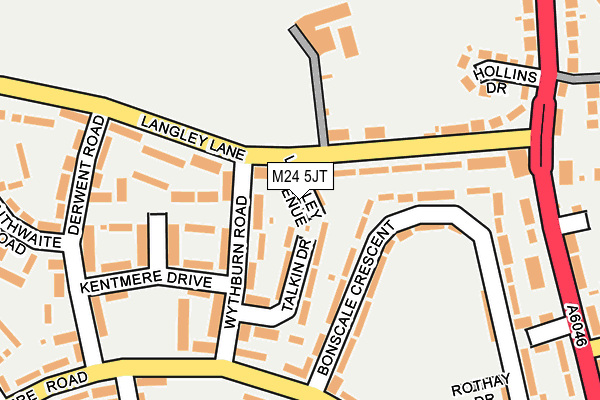 M24 5JT map - OS OpenMap – Local (Ordnance Survey)