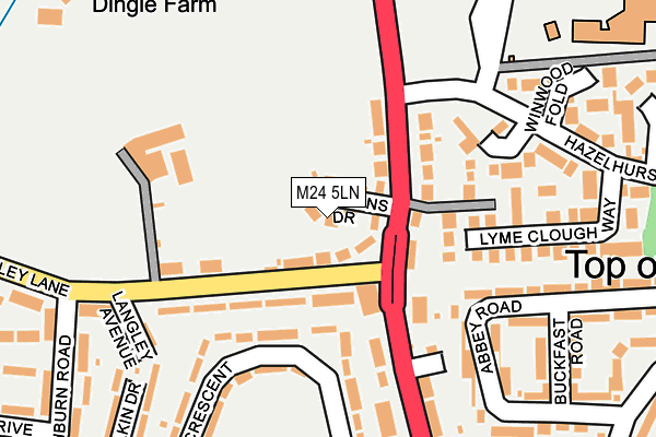 M24 5LN map - OS OpenMap – Local (Ordnance Survey)