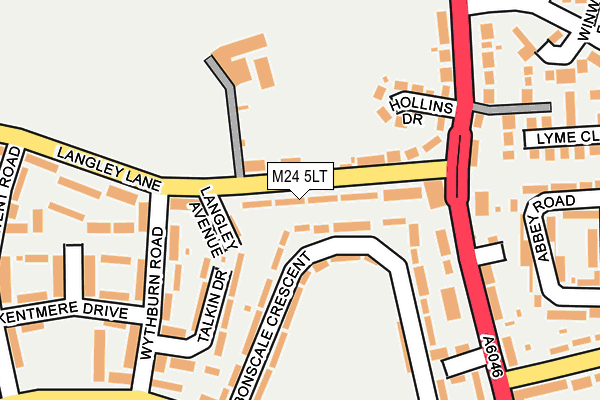 M24 5LT map - OS OpenMap – Local (Ordnance Survey)