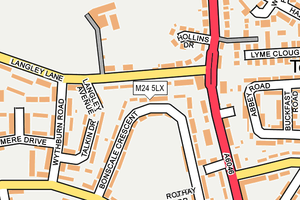 M24 5LX map - OS OpenMap – Local (Ordnance Survey)