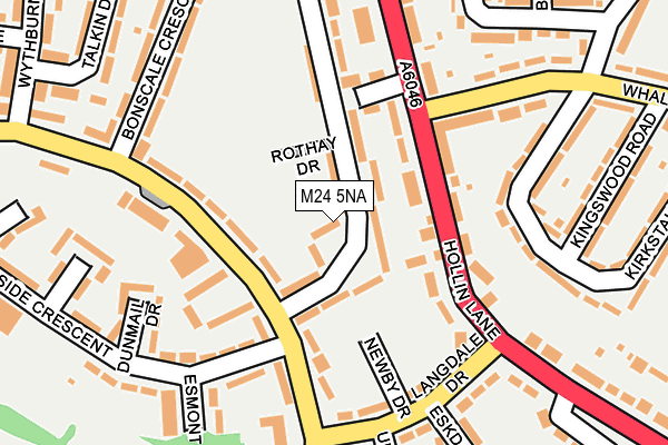 M24 5NA map - OS OpenMap – Local (Ordnance Survey)