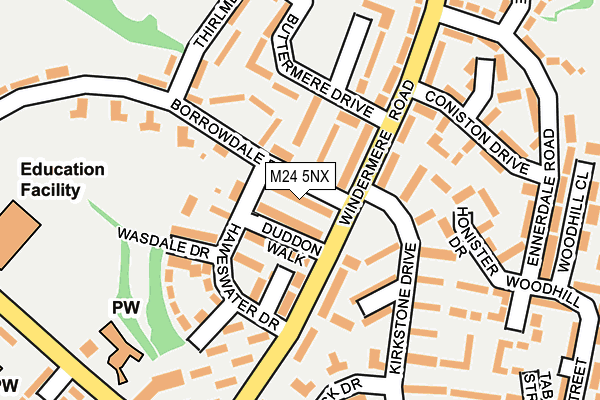 M24 5NX map - OS OpenMap – Local (Ordnance Survey)