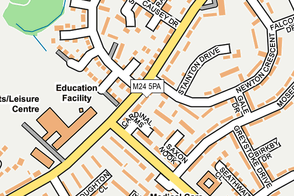 M24 5PA map - OS OpenMap – Local (Ordnance Survey)