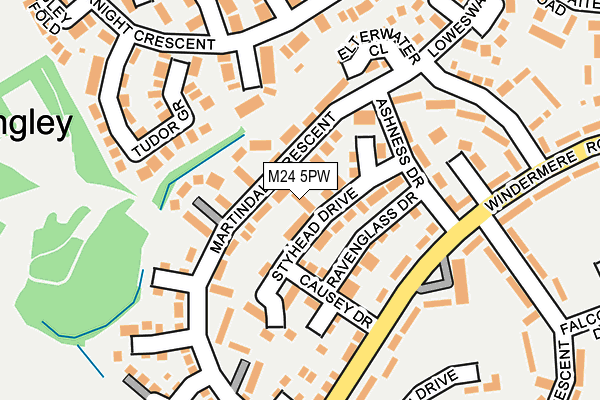 M24 5PW map - OS OpenMap – Local (Ordnance Survey)