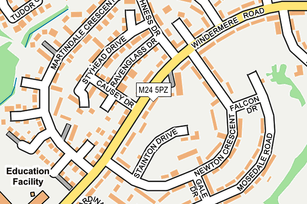 M24 5PZ map - OS OpenMap – Local (Ordnance Survey)