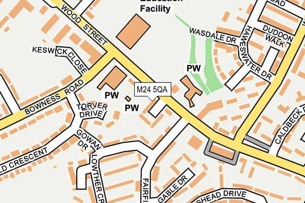 M24 5QA map - OS OpenMap – Local (Ordnance Survey)