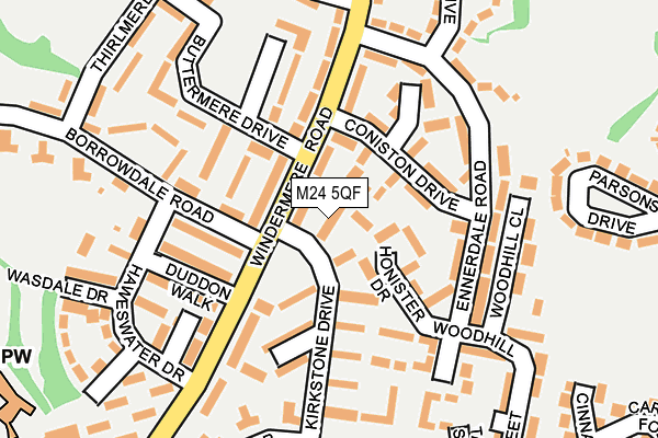 M24 5QF map - OS OpenMap – Local (Ordnance Survey)