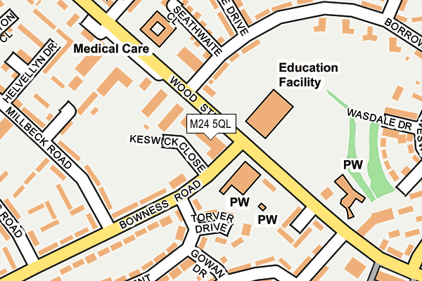 M24 5QL map - OS OpenMap – Local (Ordnance Survey)