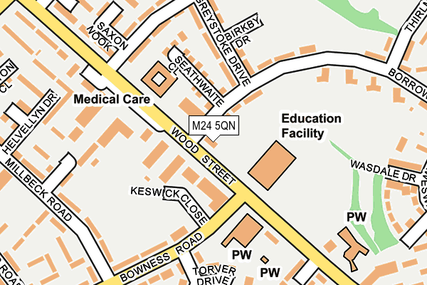 M24 5QN map - OS OpenMap – Local (Ordnance Survey)