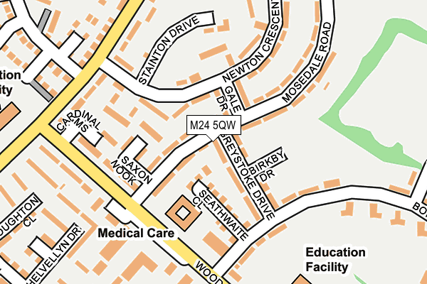 M24 5QW map - OS OpenMap – Local (Ordnance Survey)