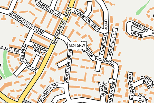 M24 5RW map - OS OpenMap – Local (Ordnance Survey)