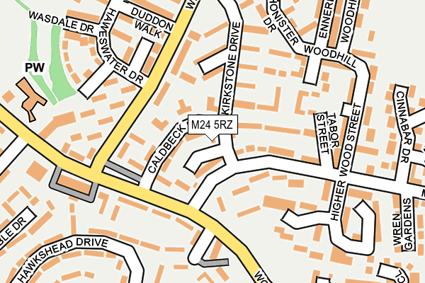 M24 5RZ map - OS OpenMap – Local (Ordnance Survey)