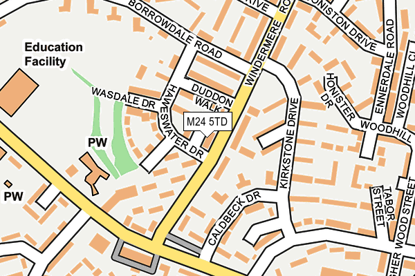 M24 5TD map - OS OpenMap – Local (Ordnance Survey)