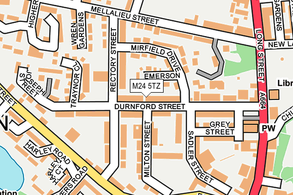 M24 5TZ map - OS OpenMap – Local (Ordnance Survey)