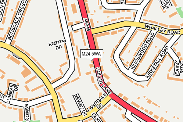 M24 5WA map - OS OpenMap – Local (Ordnance Survey)
