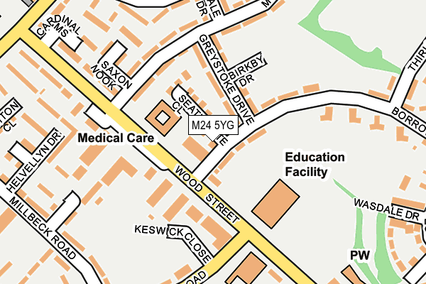 M24 5YG map - OS OpenMap – Local (Ordnance Survey)