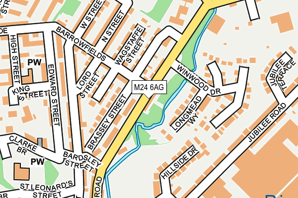 M24 6AG map - OS OpenMap – Local (Ordnance Survey)