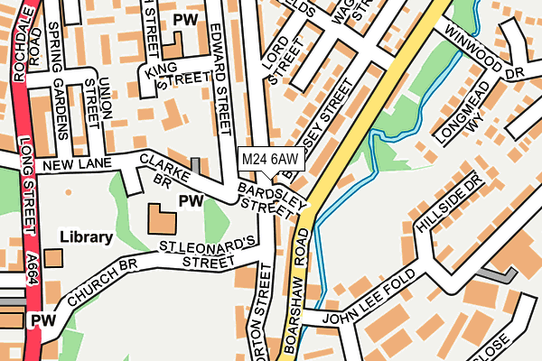 M24 6AW map - OS OpenMap – Local (Ordnance Survey)