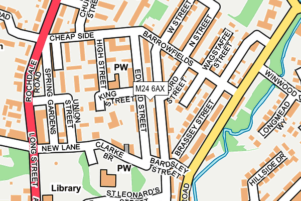 M24 6AX map - OS OpenMap – Local (Ordnance Survey)