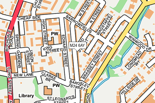 M24 6AY map - OS OpenMap – Local (Ordnance Survey)