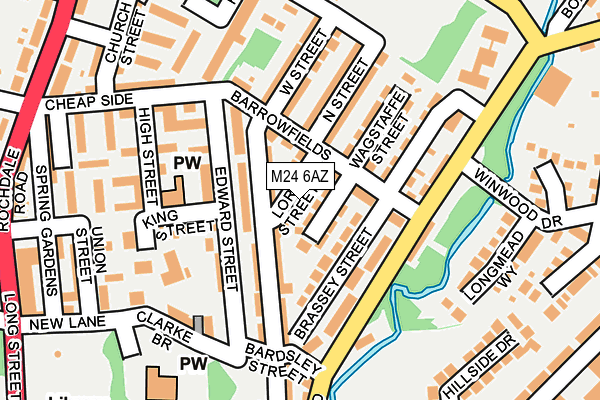 M24 6AZ map - OS OpenMap – Local (Ordnance Survey)