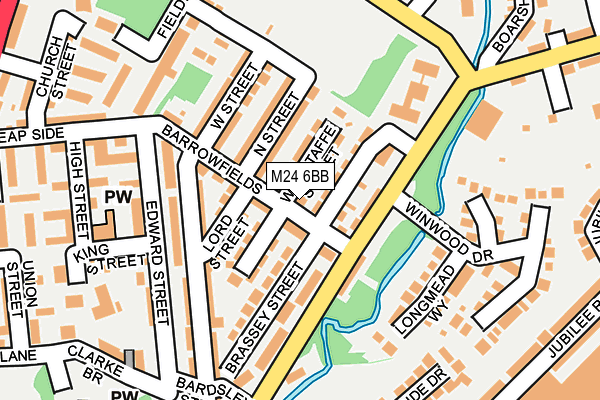 M24 6BB map - OS OpenMap – Local (Ordnance Survey)