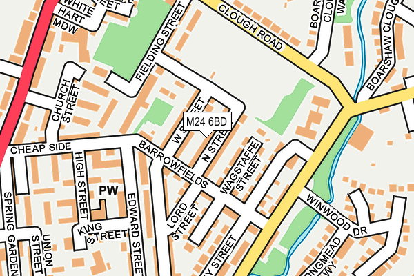 M24 6BD map - OS OpenMap – Local (Ordnance Survey)