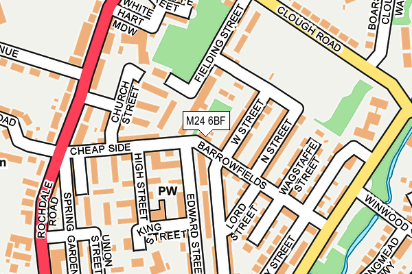 M24 6BF map - OS OpenMap – Local (Ordnance Survey)