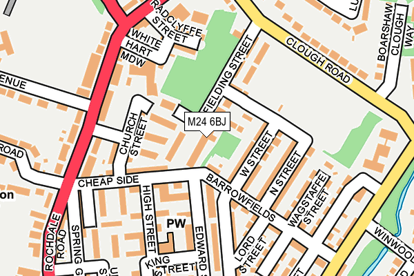 M24 6BJ map - OS OpenMap – Local (Ordnance Survey)