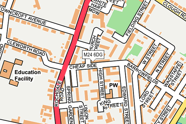 M24 6DG map - OS OpenMap – Local (Ordnance Survey)