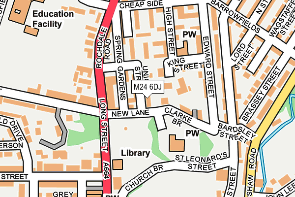 M24 6DJ map - OS OpenMap – Local (Ordnance Survey)