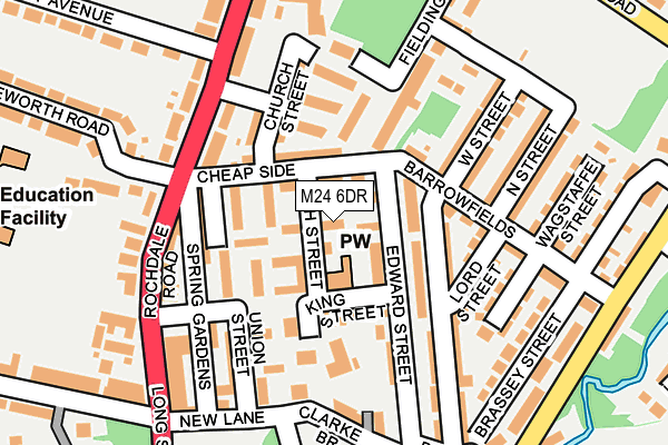 M24 6DR map - OS OpenMap – Local (Ordnance Survey)