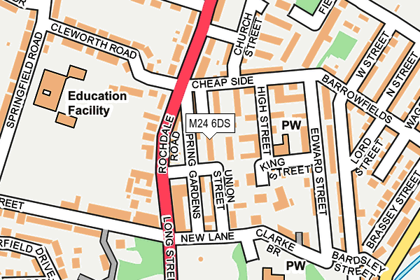 M24 6DS map - OS OpenMap – Local (Ordnance Survey)