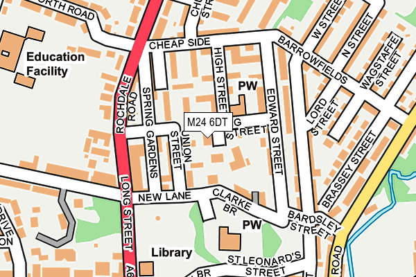 M24 6DT map - OS OpenMap – Local (Ordnance Survey)