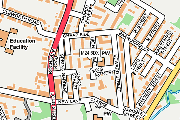 M24 6DX map - OS OpenMap – Local (Ordnance Survey)