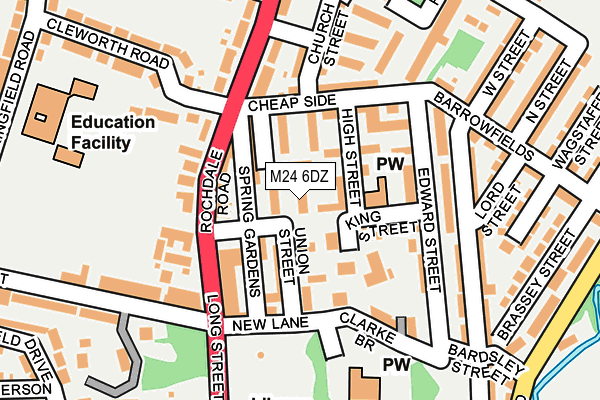 M24 6DZ map - OS OpenMap – Local (Ordnance Survey)