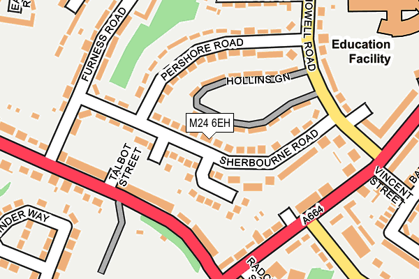 M24 6EH map - OS OpenMap – Local (Ordnance Survey)