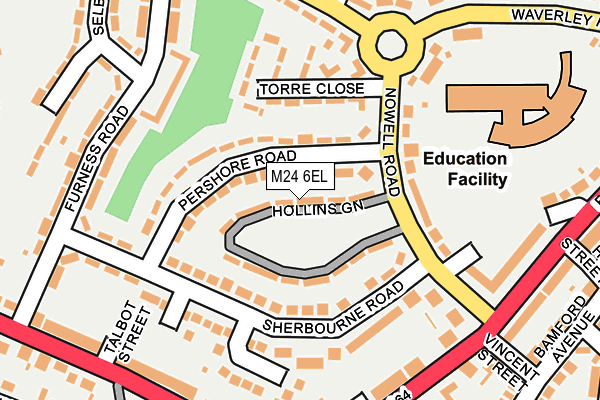 M24 6EL map - OS OpenMap – Local (Ordnance Survey)