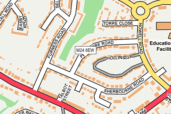 M24 6EW map - OS OpenMap – Local (Ordnance Survey)