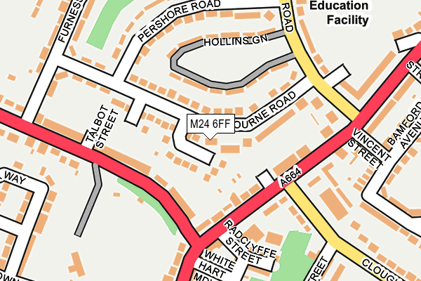 M24 6FF map - OS OpenMap – Local (Ordnance Survey)