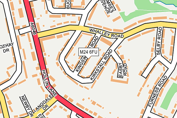 M24 6FU map - OS OpenMap – Local (Ordnance Survey)