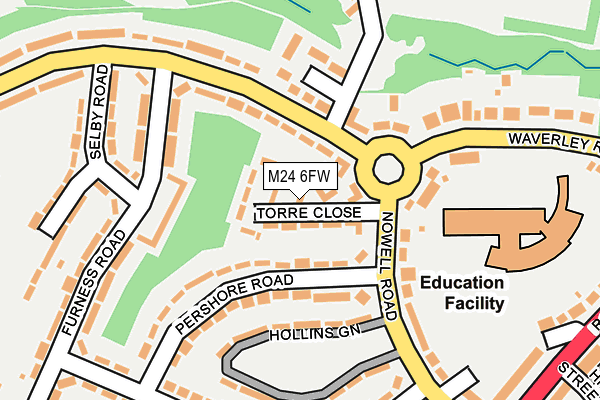 M24 6FW map - OS OpenMap – Local (Ordnance Survey)