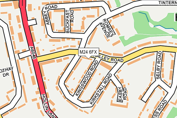 M24 6FX map - OS OpenMap – Local (Ordnance Survey)