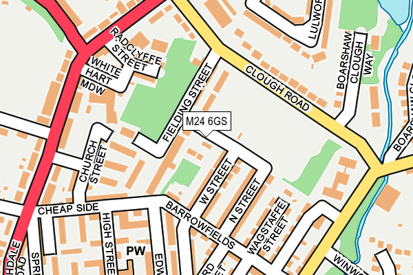 M24 6GS map - OS OpenMap – Local (Ordnance Survey)