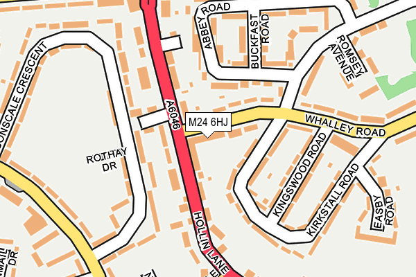 M24 6HJ map - OS OpenMap – Local (Ordnance Survey)