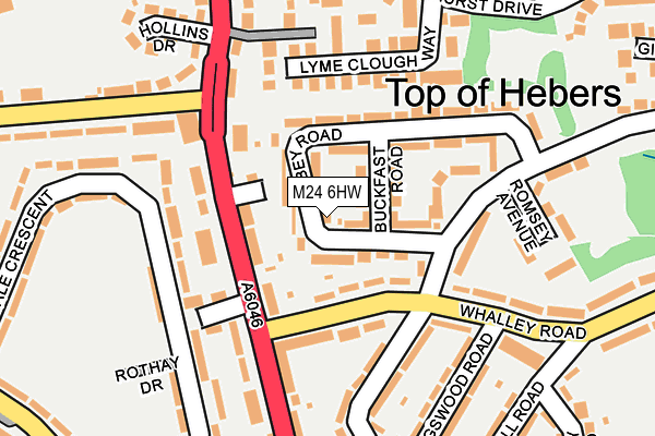 M24 6HW map - OS OpenMap – Local (Ordnance Survey)