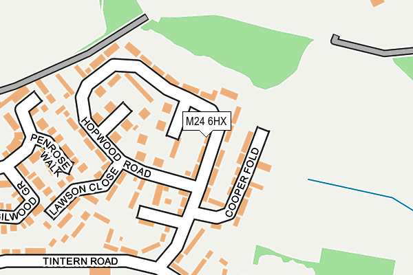 M24 6HX map - OS OpenMap – Local (Ordnance Survey)